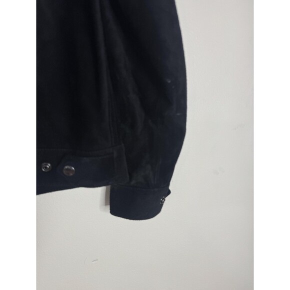Todd Snyder Jacket Mens XS Black Suede Dylan Calf Leather Trucker Snap - Picture 15 of 16